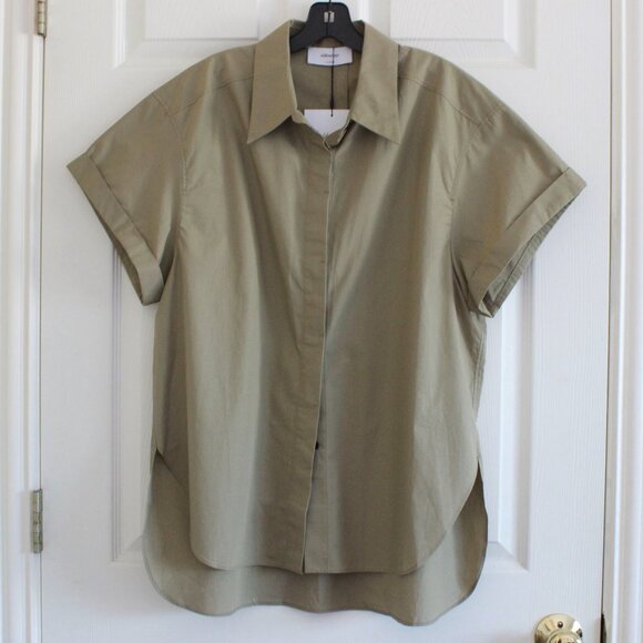 Sold Out NYC The Everything Shirt Button Down Olive Green Short Sleeve - Picture 1 of 11